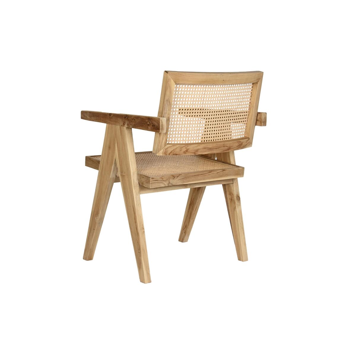 Silla de Comedor DKD Home Decor Natural Teca Ratán (58 x 56 x 82 cm) S3034240_1
