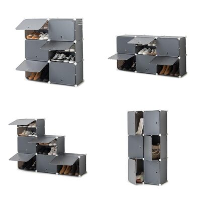 InnovaGoods Portable Modular Shoe Rack, Gray (Refurbished A)