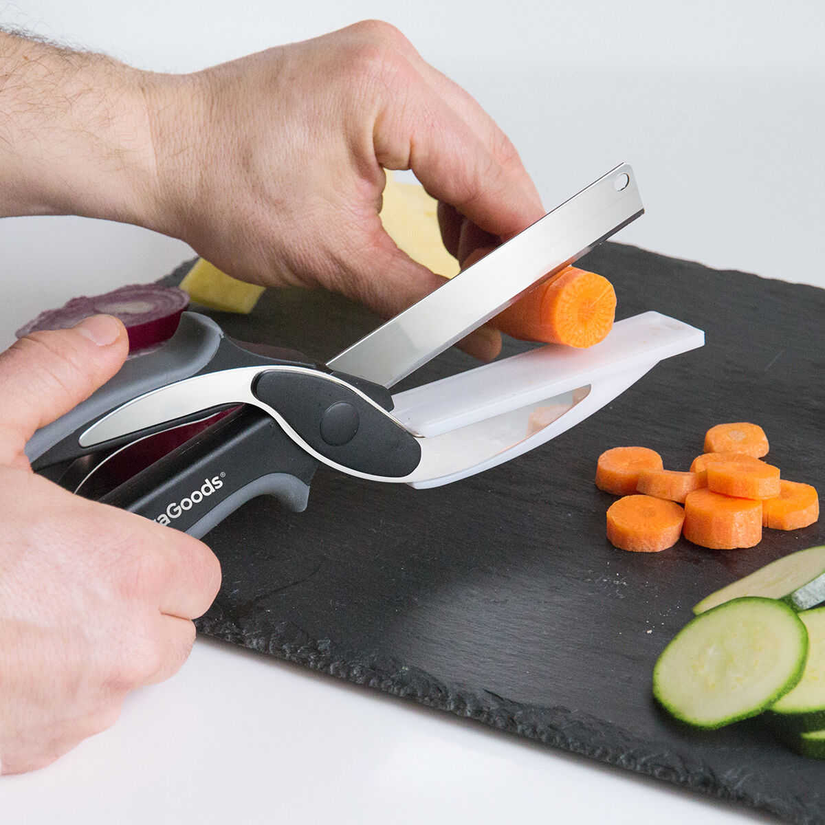 Cuchillo-Tijera con Mini Tabla de Cortar Integrada Scible InnovaGoods V0100993_0