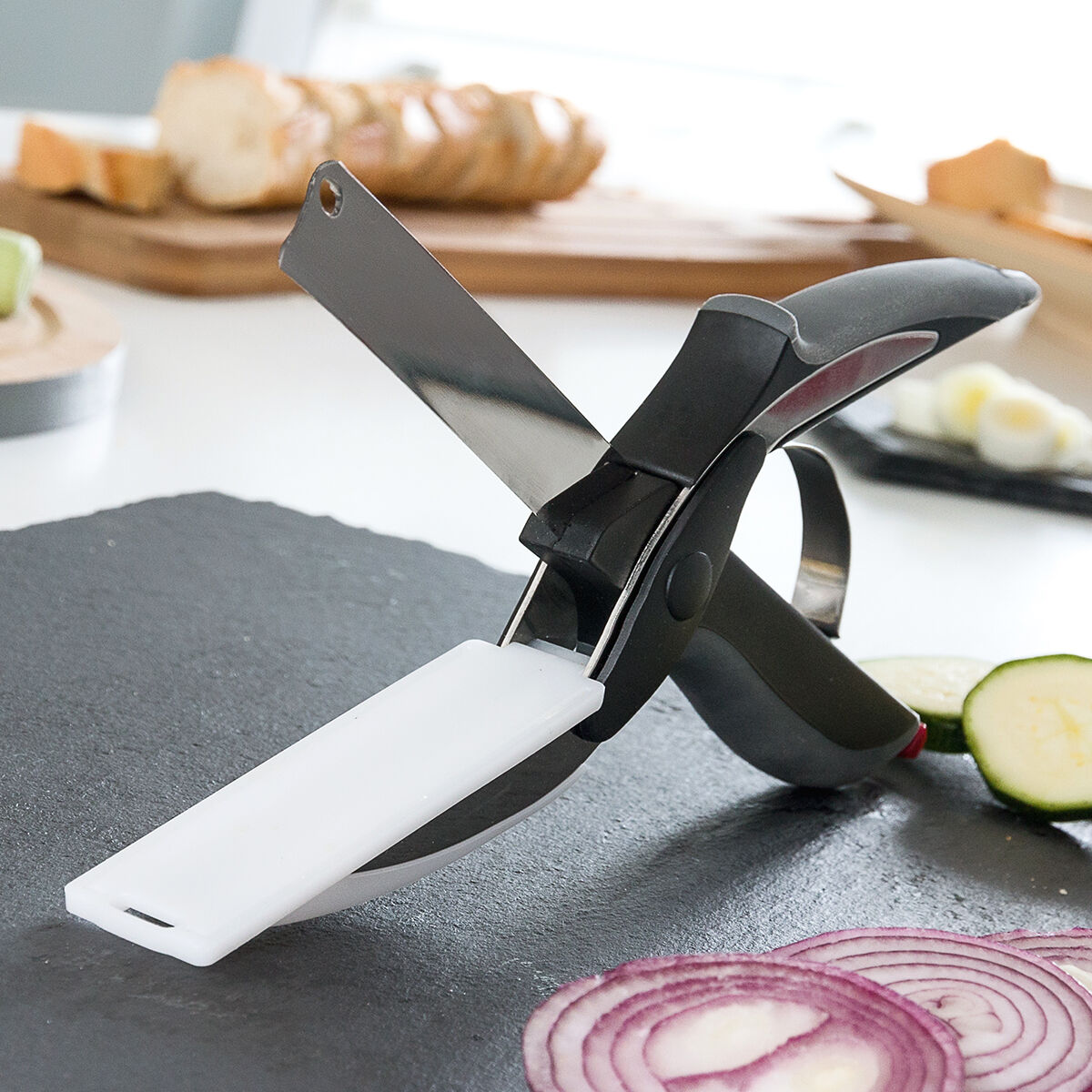Cuchillo-Tijera con Mini Tabla de Cortar Integrada Scible InnovaGoods V0100993_3