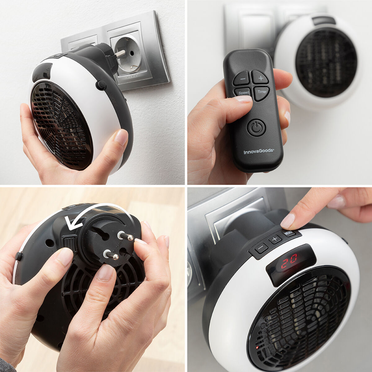 Calefactor Cerámico de Enchufe con Mando a Distancia InnovaGoods V0101134_4