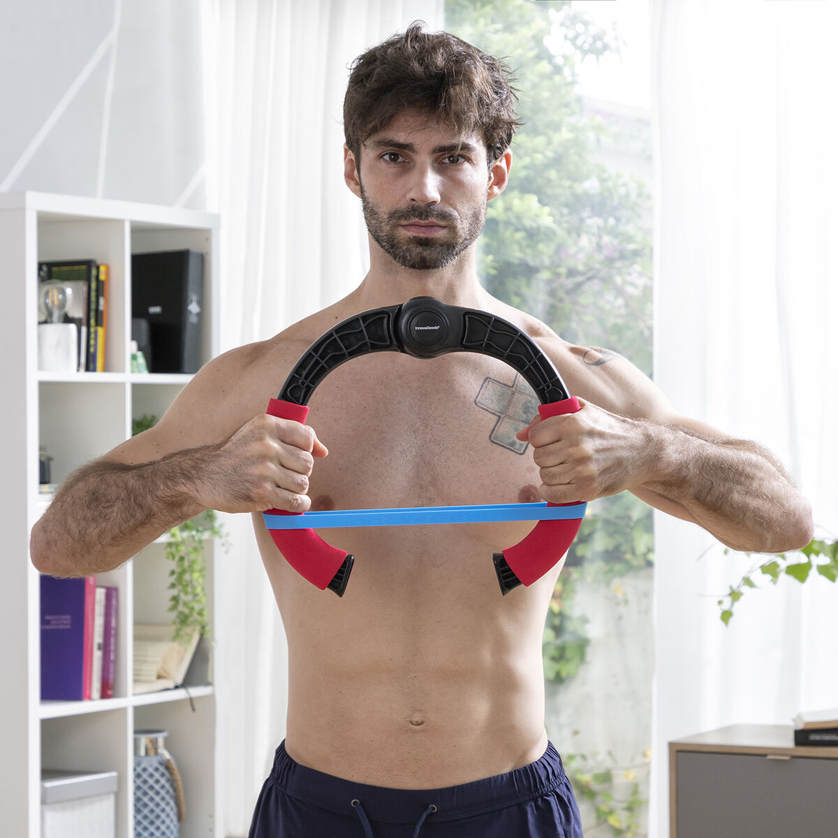 Aparelho de exercícios ajustável para os braços com resistência e guia de exercícios Forcearc InnovaGoods V0103327_1