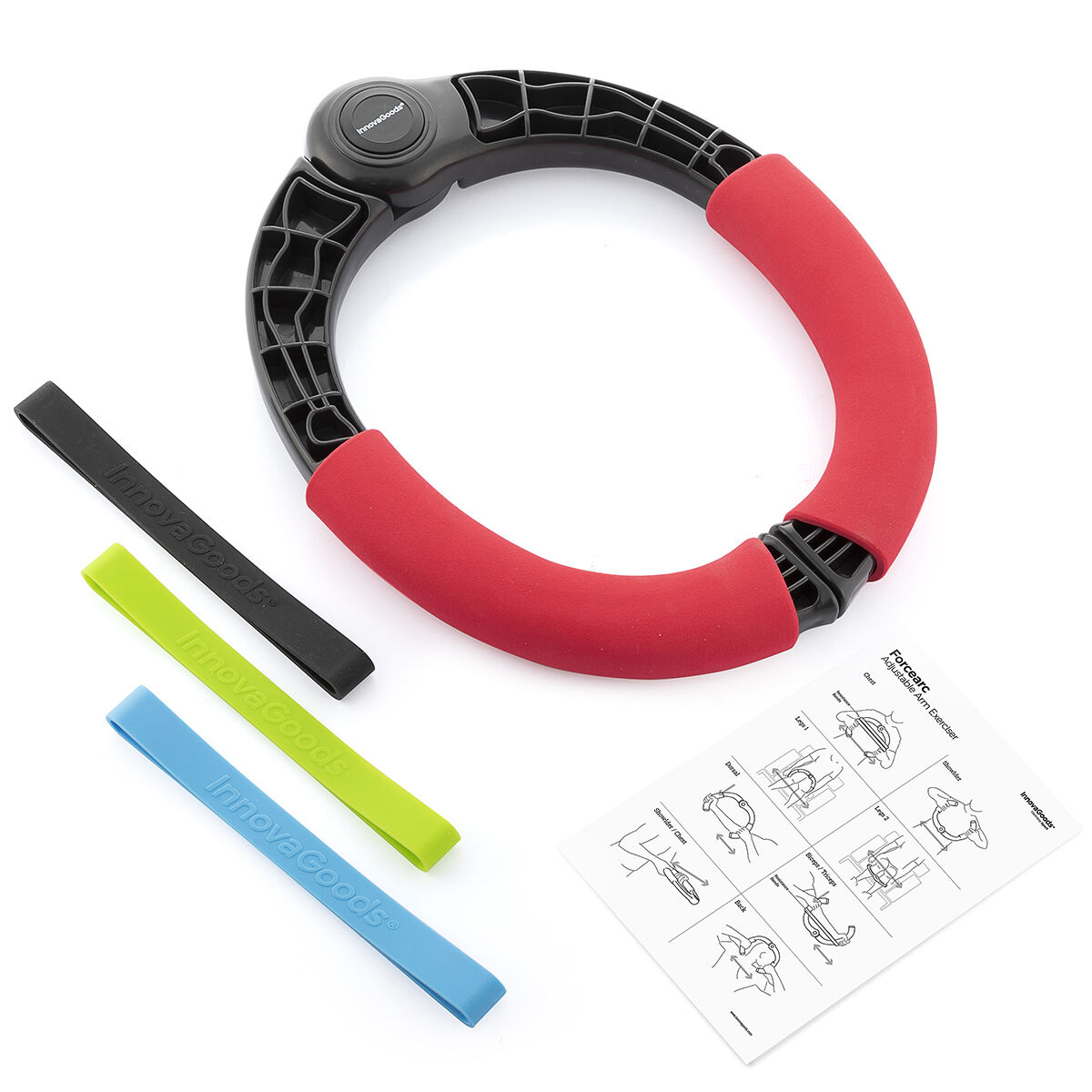 Aparelho de exercícios ajustável para os braços com resistência e guia de exercícios Forcearc InnovaGoods V0103327_11