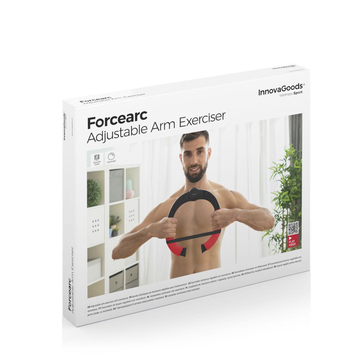 Aparelho de exercícios ajustável para os braços com resistência e guia de exercícios Forcearc InnovaGoods V0103327_12