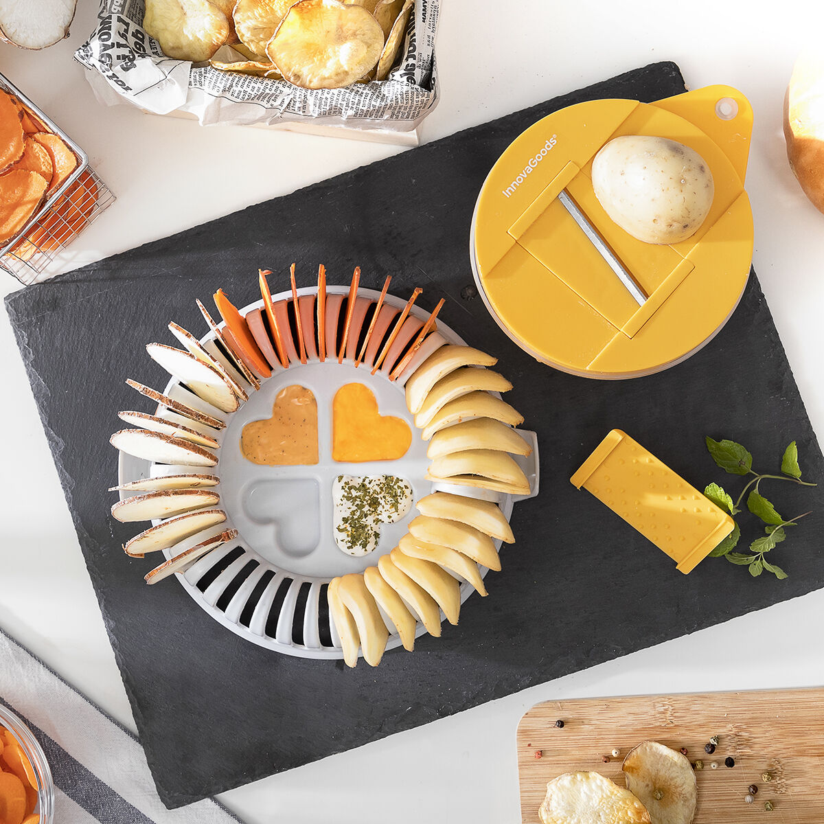 Set para Hacer Chips al Microondas con Mandolina y Recetas Chipit InnovaGoods V0103369_1