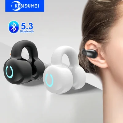 Auriculares Bluetooth 5.3 con clip para la oreja, auriculares inalámbricos TWS, estéreo HiFi, cancelación de ruido, para Xiaomi, iPhone y Samsung.