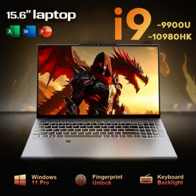 Laptop Ultra Delgada de 15.6" con 16GB de RAM, 2TB de SSD, Intel I9 10980HK/9900, PC para Juegos, 1920*1080 IPS, Windows 11