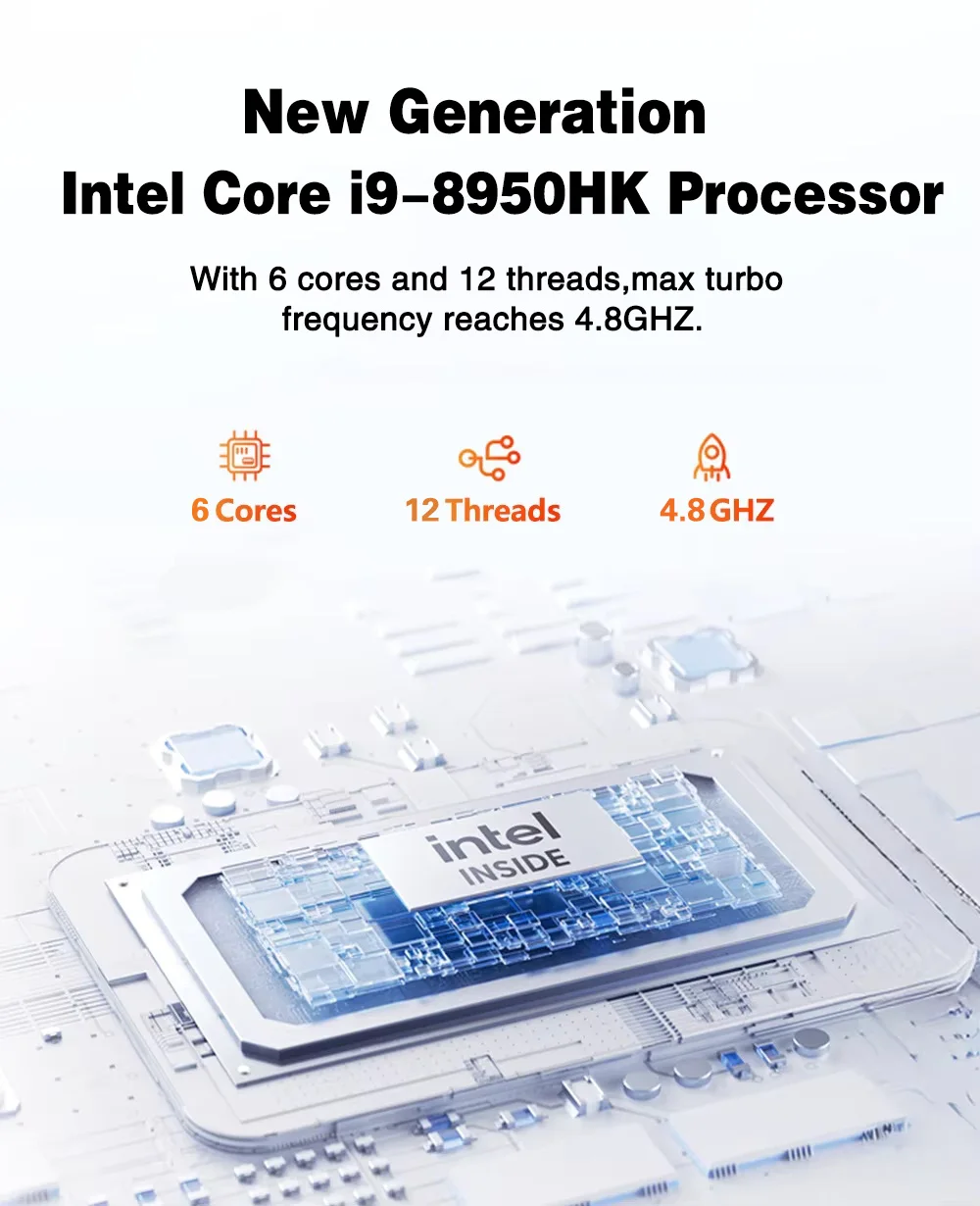 Nueva Mini PC Portátil i9 con Windows 11, Intel Core i9 8950HK, 16GB, 1TB, WiFi de Doble Banda, de 6 Núcleos Nueva Mini PC Portátil i9 con Windows 11, Intel Core i9 8950HK, 16GB, 1TB, WiFi de Doble Banda, de 6 Núcleos - Imagen 11
