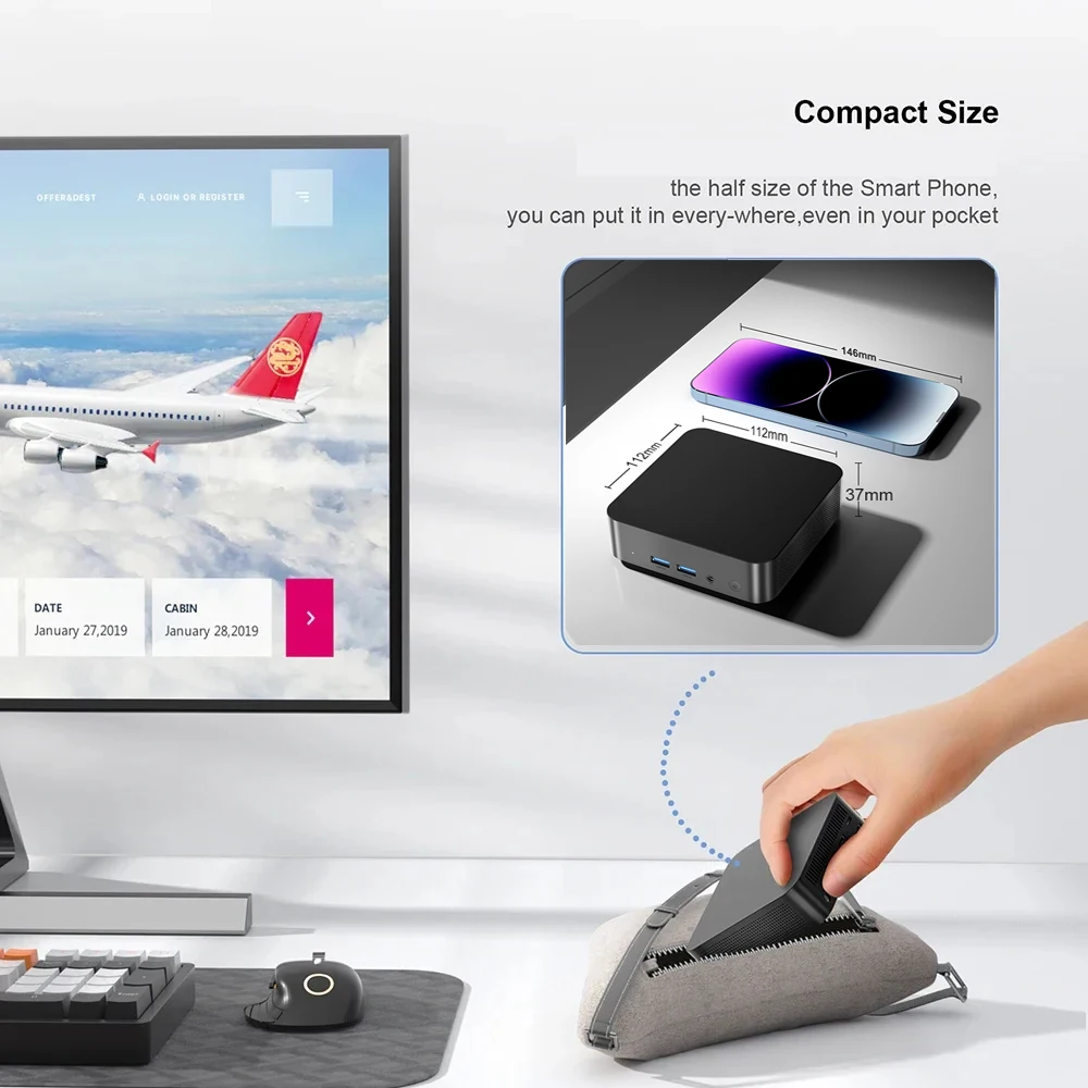 Nueva Mini PC Portátil i9 con Windows 11, Intel Core i9 8950HK, 16GB, 1TB, WiFi de Doble Banda, de 6 Núcleos Nueva Mini PC Portátil i9 con Windows 11, Intel Core i9 8950HK, 16GB, 1TB, WiFi de Doble Banda, de 6 Núcleos - Imagen 4