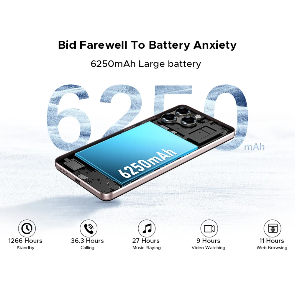 Versión Global DOOGEE Note58 Pro Smartphone Pantalla HD+ de 6.75″ 32GB(8+24) 256GB Batería de 6250mAh NFC Android 15 Teléfono Móvil Versión Global DOOGEE Note58 Pro Smartphone Pantalla HD+ de 6.75" 32GB(8+24) 256GB Batería de 6250mAh NFC Android 15 Teléfono Móvil - Imagen 6