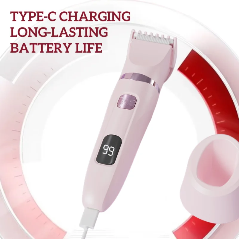 Recortadora electrica para mujer, afeitadora para bikini, carga USB, pantalla LED de visualización de energía, cabezal desmontable. Recortadora electrica para mujer, afeitadora para bikini, carga USB, pantalla LED de visualización de energía, cabezal desmontable. - Imagen 4
