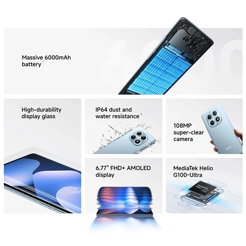 Xiaomi Redmi Note 15 4g Nfc Versión Global 6.77 ” Amoled Mediatek Helio G100 Cámara Ultra 108Mp Ip66 Xiaomi Redmi Note 15 4g Nfc Versión Global 6.77 " Amoled Mediatek Helio G100 Cámara Ultra 108Mp Ip66 - Imagen 6