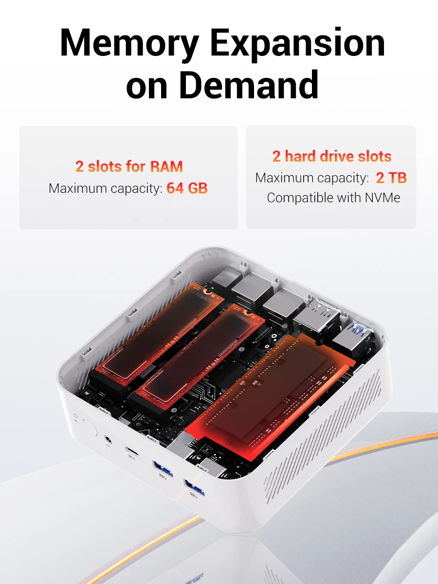 FIREBAT AM02 Mini PC AMD Ryzen 7 H255 DDR5 16GB RAM M.2 PCIe 512GB SSD Barebone PC WiFi6 BT5.2 1000M LAN Windows11 Computadora de Escritorio FIREBAT AM02 Mini PC AMD Ryzen 7 H255 DDR5 16GB RAM M.2 PCIe 512GB SSD Barebone PC WiFi6 BT5.2 1000M LAN Windows11 Computadora de Escritorio - Imagen 4
