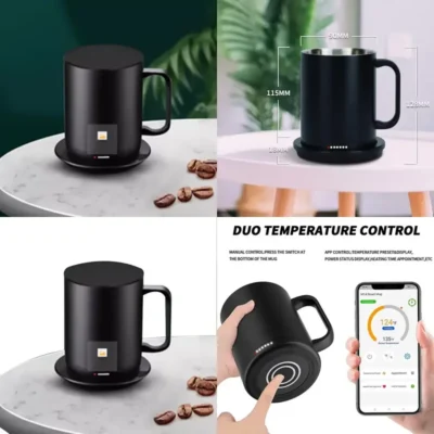 Calentador de Tazas Inteligente con Control de Temperatura por Teléfono Móvil, Acero Inoxidable, Moderno, con Escala Electrónica de Cocina 1