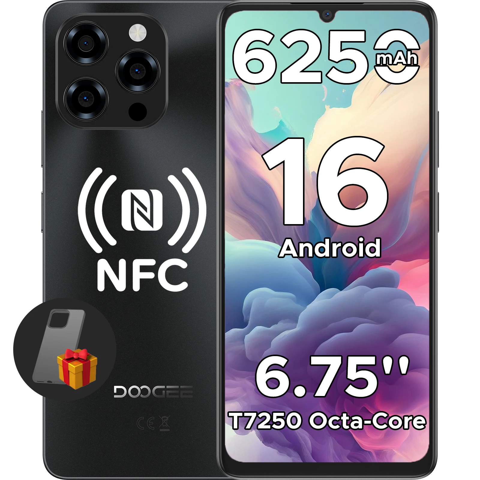 Versión Global DOOGEE Note58 Pro Smartphone Pantalla HD+ de 6.75″ 32GB(8+24) 256GB Batería de 6250mAh NFC Android 15 Teléfono Móvil Versión Global DOOGEE Note58 Pro Smartphone Pantalla HD+ de 6.75" 32GB(8+24) 256GB Batería de 6250mAh NFC Android 15 Teléfono Móvil - Imagen 10