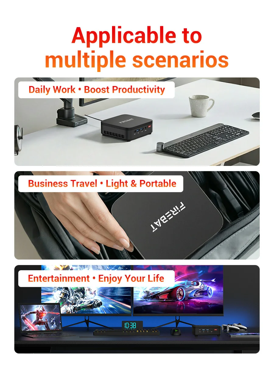 Mini PC Firebat R3 con AMD Ryzen7 7730U, Ryzen5 7430U, Ryzen3 4300U, 16 GB de RAM LPDDR4, SSD M.2 SATA de 512 GB, Wifi6, Bluetooth 5.2, LAN 1000M Mini PC Firebat R3 con AMD Ryzen7 7730U, Ryzen5 7430U, Ryzen3 4300U, 16 GB de RAM LPDDR4, SSD M.2 SATA de 512 GB, Wifi6, Bluetooth 5.2, LAN 1000M - Imagen 19