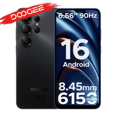 Doogee Note56 X - teléfono inteligente Android 16, pantalla de 6.56", batería de 6150mAh, 24GB de RAM (3+21), 64GB de almacenamiento, con desbloqueo facial