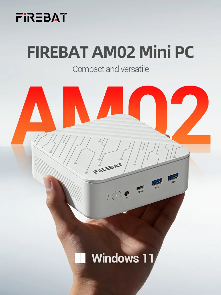 FIREBAT AM02 Mini PC AMD Ryzen 7 H255 DDR5 16GB RAM M.2 PCIe 512GB SSD Barebone PC WiFi6 BT5.2 1000M LAN Windows11 Computadora de Escritorio FIREBAT AM02 Mini PC AMD Ryzen 7 H255 DDR5 16GB RAM M.2 PCIe 512GB SSD Barebone PC WiFi6 BT5.2 1000M LAN Windows11 Computadora de Escritorio - Imagen 9