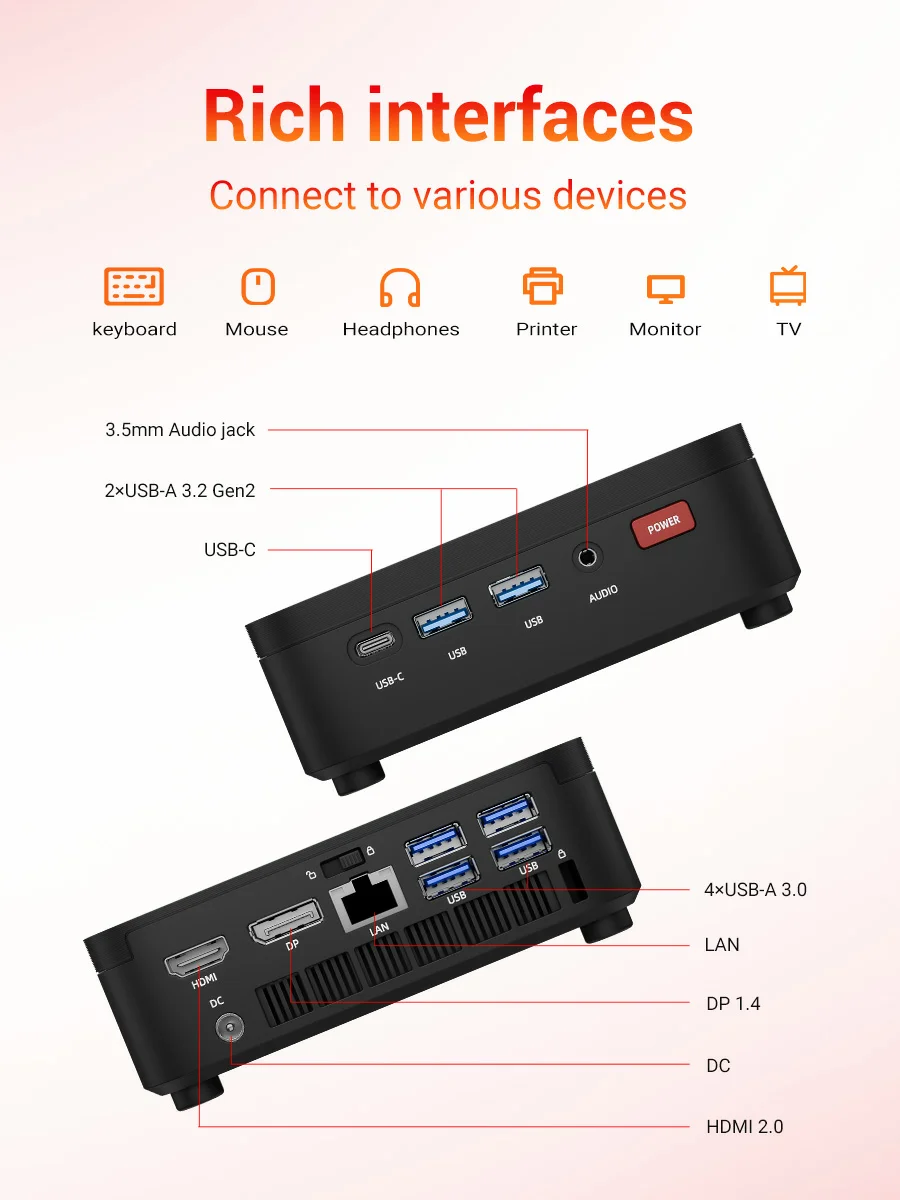 Mini PC Firebat R3 con AMD Ryzen7 7730U, Ryzen5 7430U, Ryzen3 4300U, 16 GB de RAM LPDDR4, SSD M.2 SATA de 512 GB, Wifi6, Bluetooth 5.2, LAN 1000M Mini PC Firebat R3 con AMD Ryzen7 7730U, Ryzen5 7430U, Ryzen3 4300U, 16 GB de RAM LPDDR4, SSD M.2 SATA de 512 GB, Wifi6, Bluetooth 5.2, LAN 1000M - Imagen 21